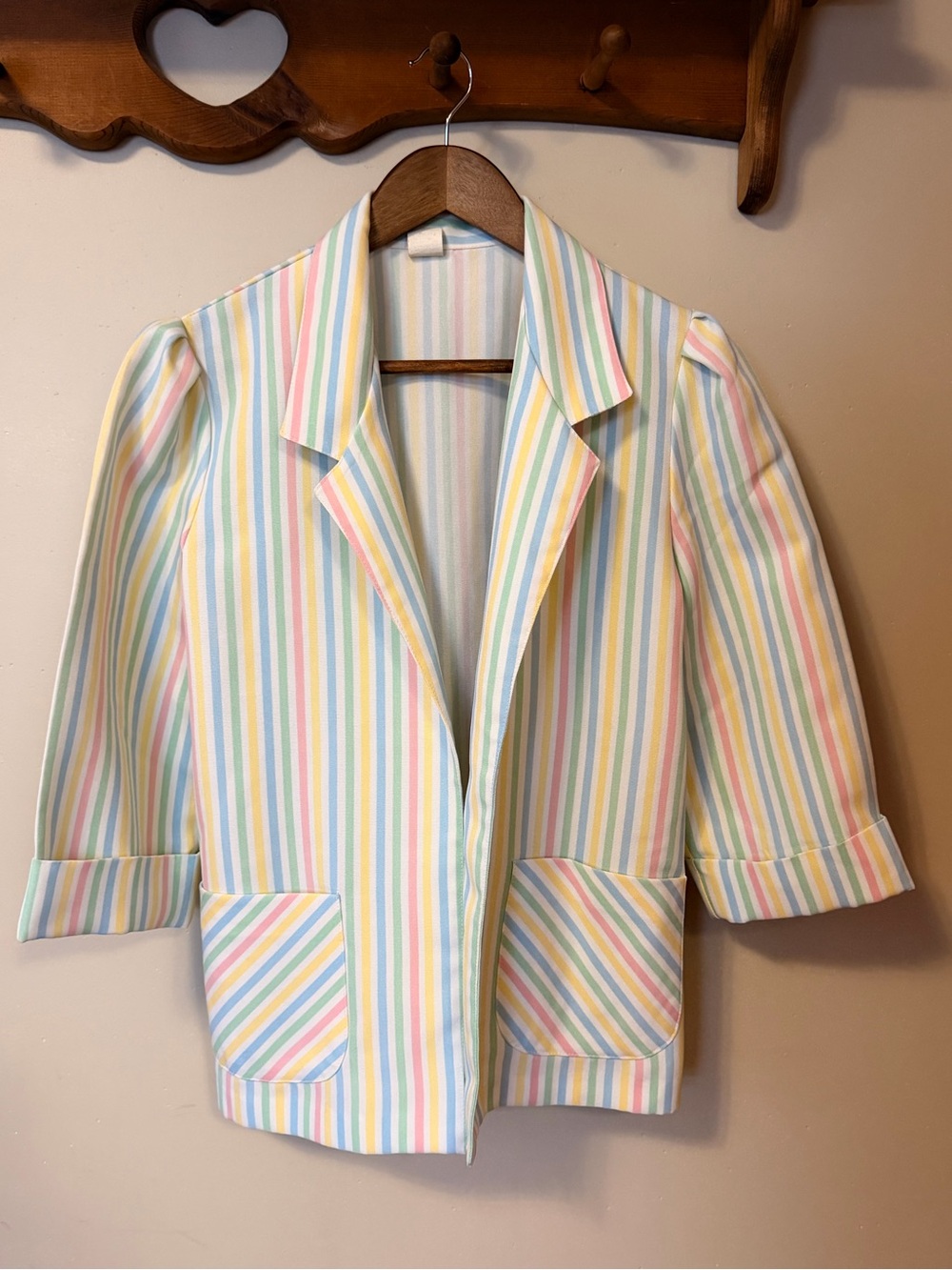 Vintage Pastel Candy Pinstripe Blazer